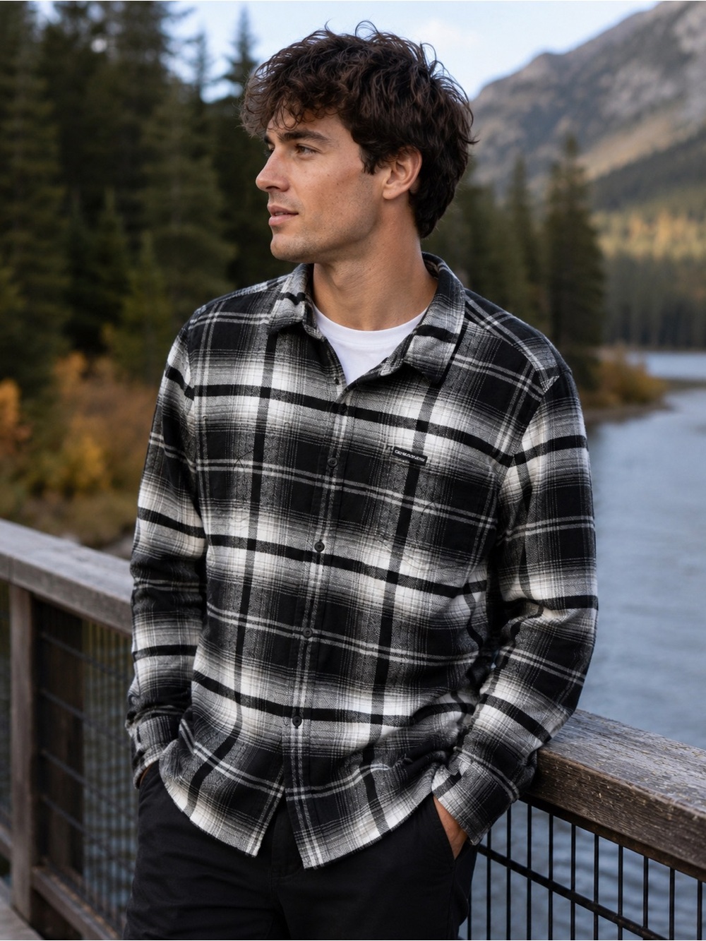 Calvin Klein Jeans Men's Plaid Flannel Button Front Shirt Size Large